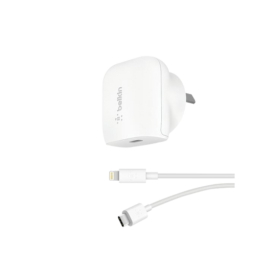 Belkin BoostUP 20W USB-C PD Wall Charger + USB-C to Lightning Cable