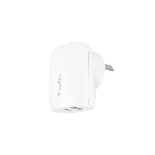 Belkin 20W USB-C PD + 12W USB-A Wall Charger Universally compatible - White