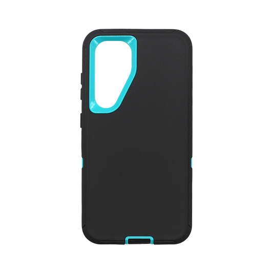 Wisecase Samsung Galaxy S24 Bulwark Pro Case Black+Cyan