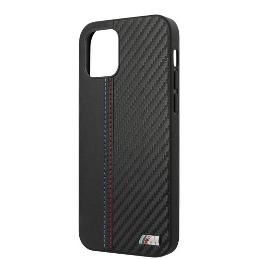 BMW Hard Case Pu Leather Carbon Effect M Collection - iPhone 12 Pro Max Black