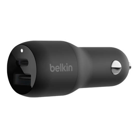 Belkin 37w Dual Car Charger USB-C & USB-A PPS Black