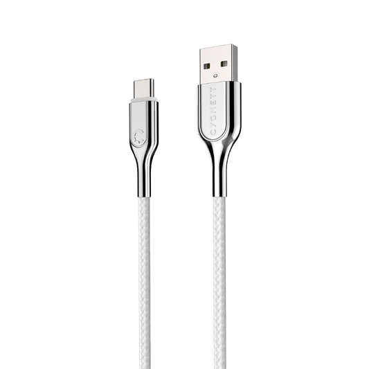 Cygnett Armoured USB-C to USB-A (USB 2.0) Cable - White 10cm