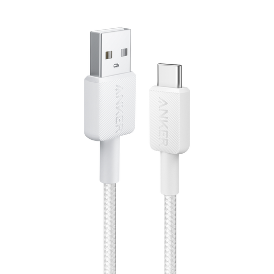 Anker 322 USB-A to USB-C Cable - White (3ft Braided) 90CM