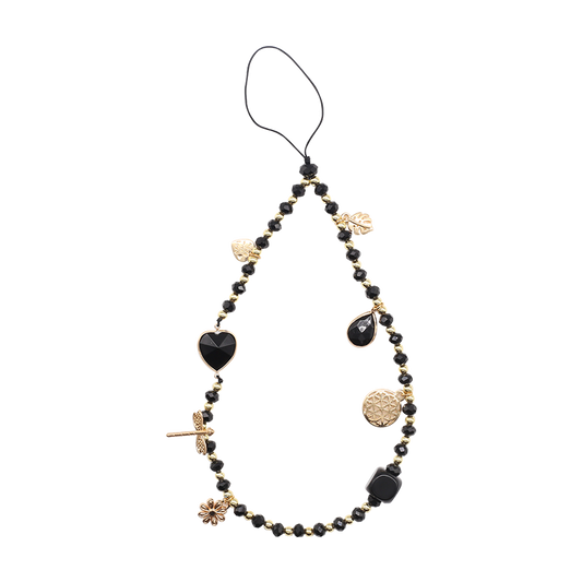 Doormoon Gemstone Phone Chain 41cm - Black