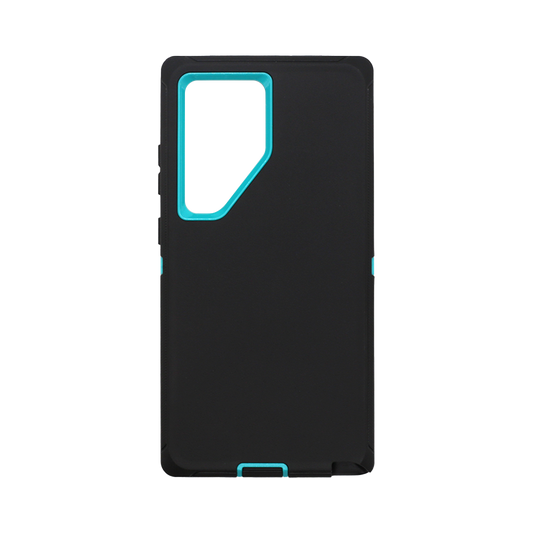 Wisecase Samsung Galaxy S24 Ultra Bulwark Pro Case Black+Cyan