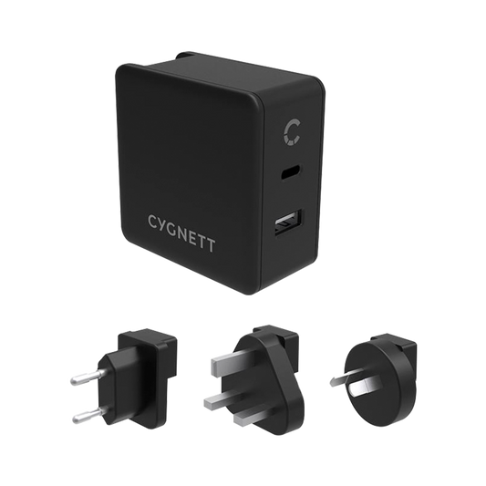 Cygnett Dual USB-C & USB-A PD Travel Wall Charger 57W AU