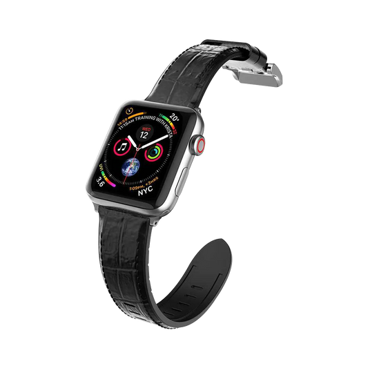 X-doria Hybrid Leather Band for Apple Watch 42/44/45mm - Crocodile Black