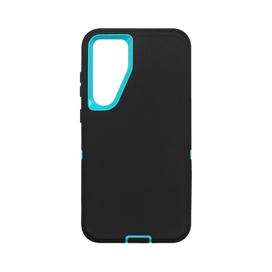 Wisecase Samsung Galaxy S24+ Bulwark Pro Case Black+Cyan